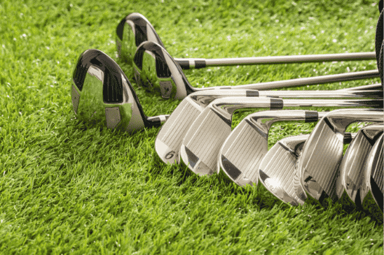 golf clubs on the course