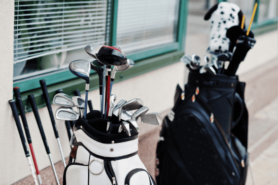 golf bag and clubs