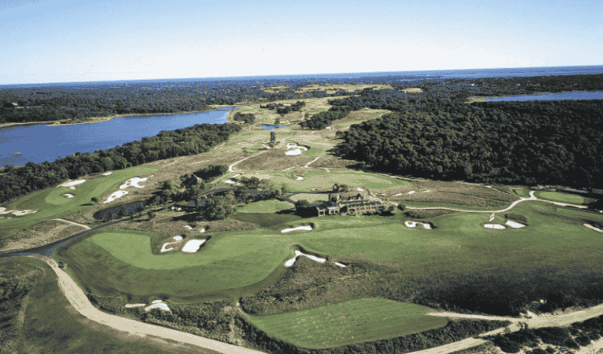 US Open Preview Aerial view of course at National Golf Links of America