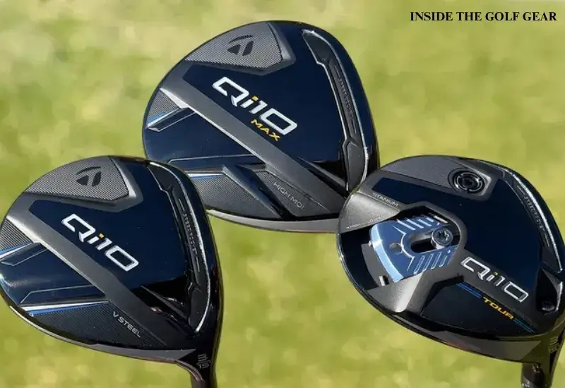 Three golf club drivers on grass