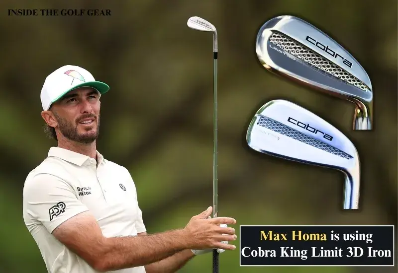 Golfer Max Homa with Cobra King iron club